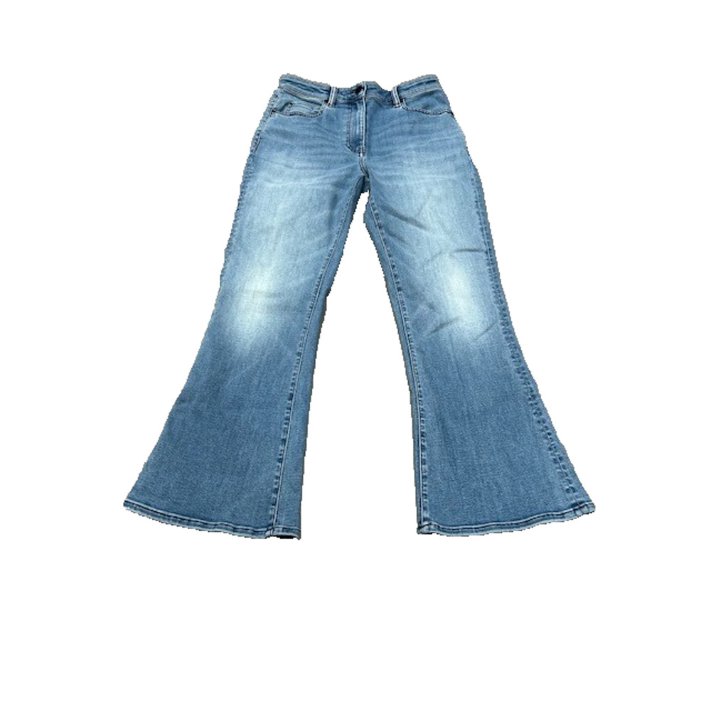 Saint Art Womens Bootcut Jeans High Rise Denim Stretch Medium Wash Blue Size S